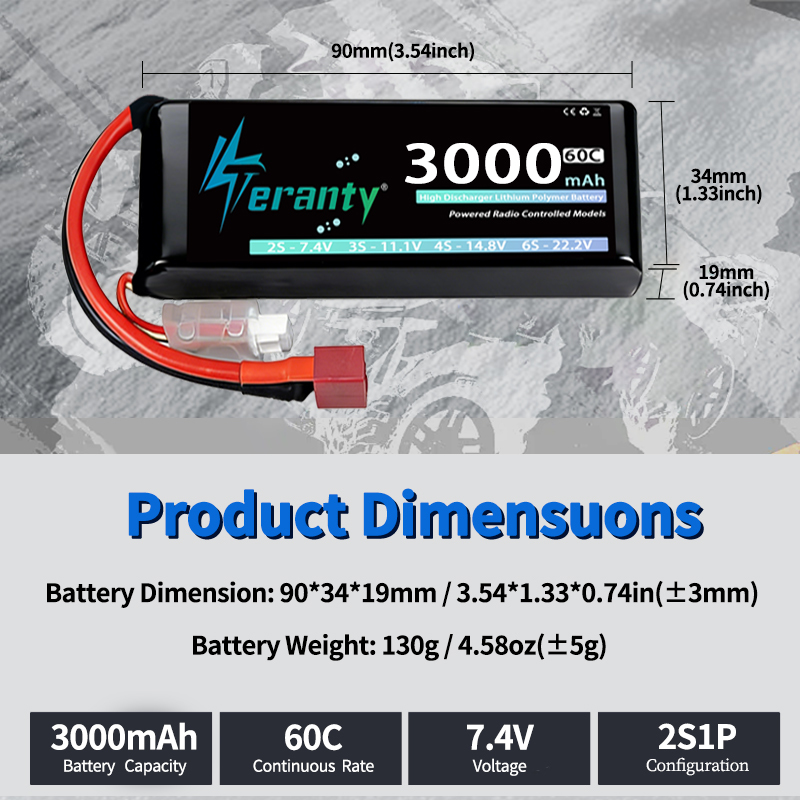 TERANTY 2S 3000mAh Lipo Batter - Drone Rc Car review and price