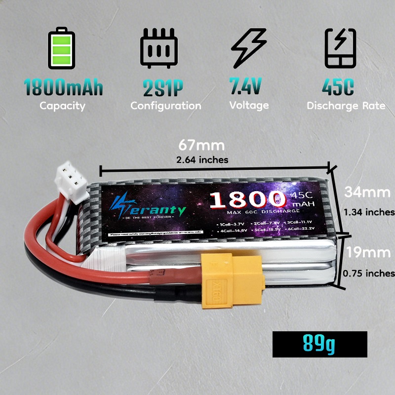 TERANTY 2S 3S 4S 1800mAh Lipo  - Drone Rcs review and price