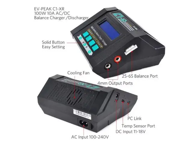EV-Peak C1-XR multi-functional - Lipo Battery Charger review and price
