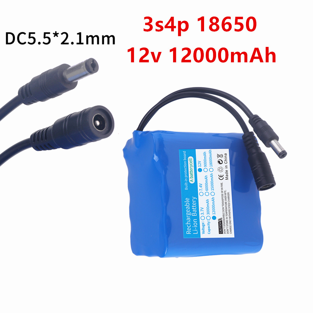 12V 12000mah Battery 3S4P Real - Lipo Battery Charger review and price